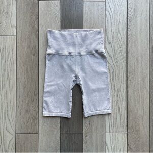 Free People Gray Ribbed Bike Shorts